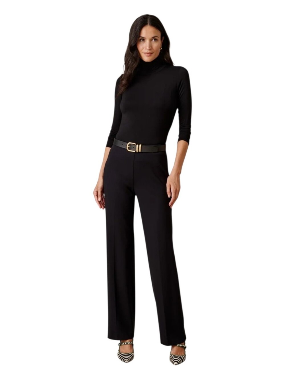 J McLaughlin Womens Black Bainbridge Fluid Wide Leg Carter Pants 14